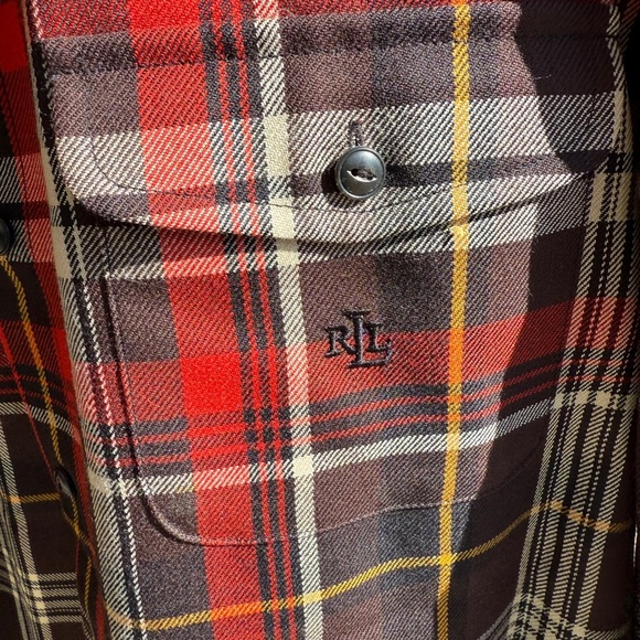 Ralph Lauren Red and Black Casual Button Down Shirt Women’s Sz L - Picture 7 of 16